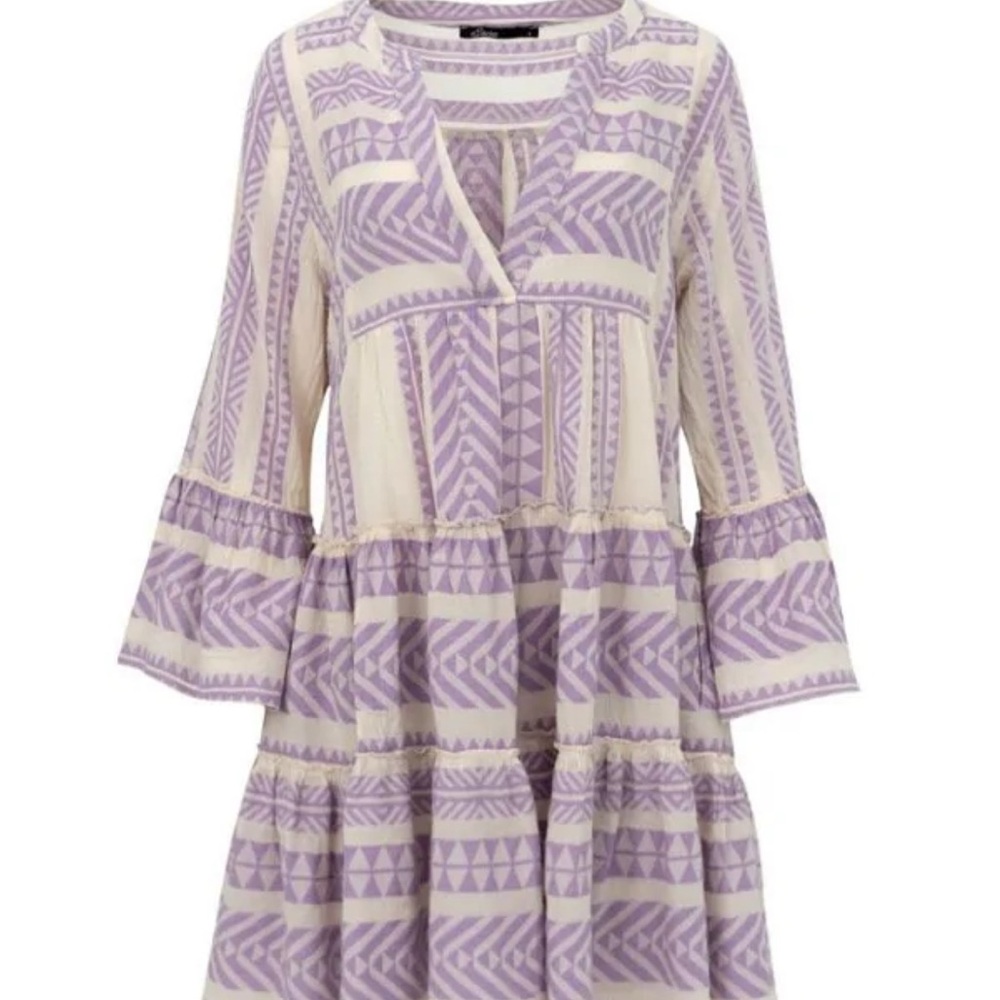 Devotion TWINS Purple Bell Sleeve Tiered Sundress